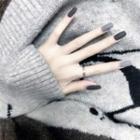 Matte Nail Art False Nail 106 - Dark Gray - One Size