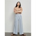 Pleated-front Dress Pants Light Blue - One Size