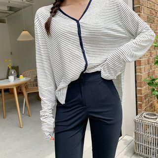 Slit-he Stripe Cardigan