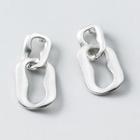 925 Sterling Silver Hoop Drop Earring 1 Pair - Silver - One Size