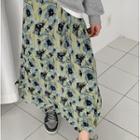 Floral A-line Skirt Blue & Black Floral - Green - One Size