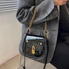 Faux Leather Patent Chain Crossbody Bag