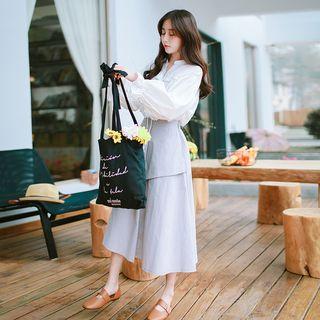 Set: Puff-sleeve Blouse + Skirt