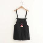 Watermelon Embroidered Spaghetti Strap Pinafore Playsuit