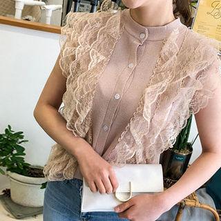 Sleeveless Frilled-detail Blouse