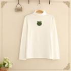 Long Sleeve Frog Embroidered T-shirt