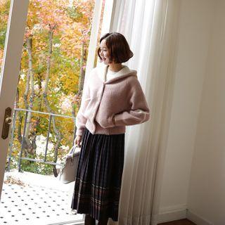 Snap-button Fuzzy Hoodie