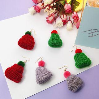 Knit Beanie Drop Earrings