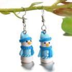 Christmas Snowman Dangle Earring Sku6164 - Blue & White - One Size