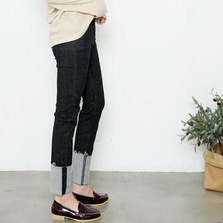 Rollup-hem Slim-fit Jeans