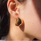 Open Hoop Ear Stud 1 Pair - Gold - One Size