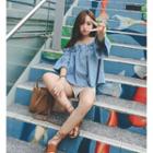 Elbow-sleeve Off Shoulder Shirt