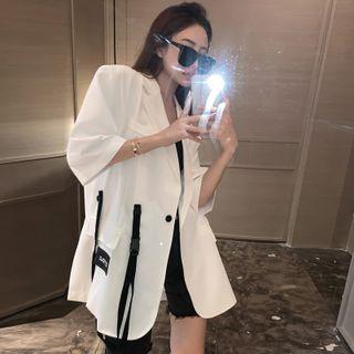 Elbow-sleeve One Buttoned Blazer