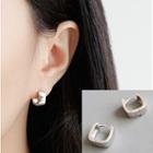 925 Sterling Silver Square Hoop Earring Platinum - One Size