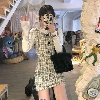 Plaid Vest / Plaid Skinny Skirt