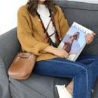 Color-block Loose-fit Fringed Cardigan