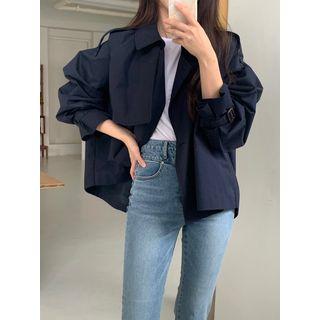 Flap Cotton Trench Jacket