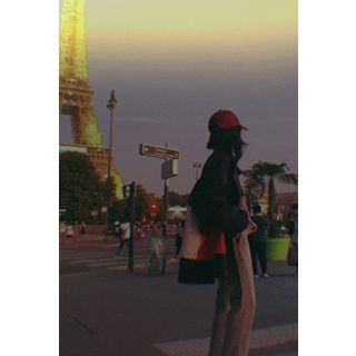 Color-block Oversized Zip-up Jacket