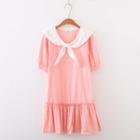 Sailor Collar Ruffle Trim Dress