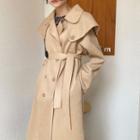 Double-breasted Midi Coat Khaki - One Size