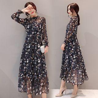 Print A-line Midi Dress