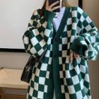 Checkerboard Cardigan / Button-up Sweater Vest