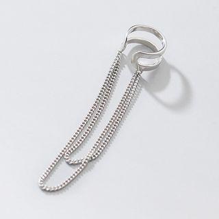 Layered Chained Sterling Silver Cuff Earring