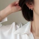 Star Alloy Dangle Earring / Star & Hoop Asymmetrical Alloy Earring