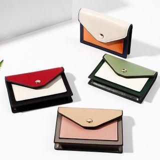 Color Block Faux Leather Coin Purse
