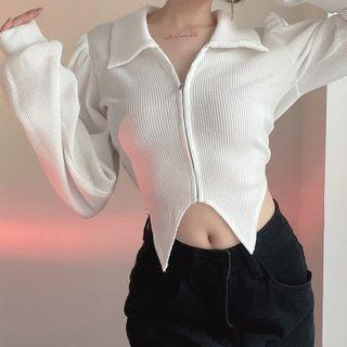 Zip Up Long Sleeve Top