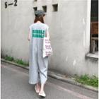 Lettering Cropped Pinafore Jumpsuit