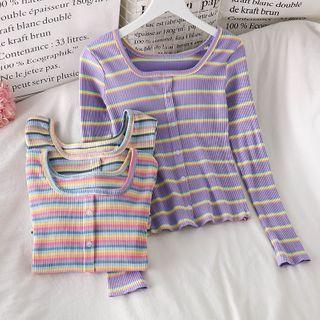 Striped Slim-fit Light Cardigan - 5 Colors