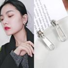 Zip Drop Earring 1 Pair - Silver - One Size