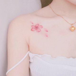 Petal Print Waterproof Temporary Tattoo One Piece - One Size