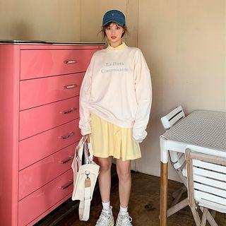 Lettering Pullover / Long-sleeve A-line Dress