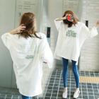 Lettering 3/4-sleeve T-shirt Tunic