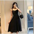 Strapy Plain Dress Black - One Size