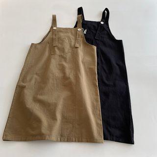 Midi A-line Cargo Overall Dress