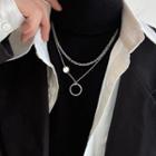 Layered Hoop Necklace Silver - One Size
