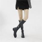 Split-toe Block-heel Long Boots