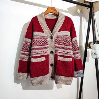 Loose-fit Single-breasted Knit Jacket