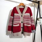 Loose-fit Single-breasted Knit Jacket