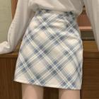 Plaid High Waist A-line Mini Skirt