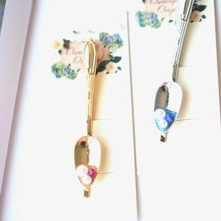 Faux Pearl Spoon Brooch