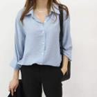 Dip-back Textured Shirt