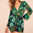 Printed Long-sleeve Romper
