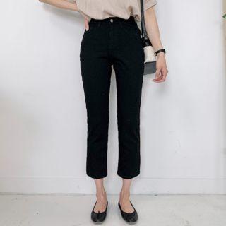 155cm Band-waist Straight-cut Pants