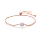 Simple Temperament Plated Rose Gold Geometric Round Cubic Zirconia Bracelet Rose Gold - One Size