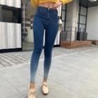 High-waist Gradient Skinny Jeans