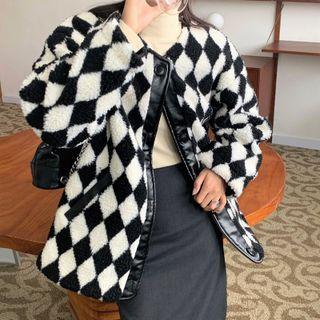 Check Button Jacket Black & White - One Size